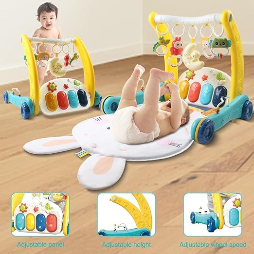 2-in-1 Baby Walker &amp; Play Gym Mat – Multi-Functional Baby Activity Center image 1