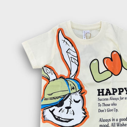 Hip Hop Kids Unisex Co Ord Set 3 to 10 years Love Bunny Beige image 2