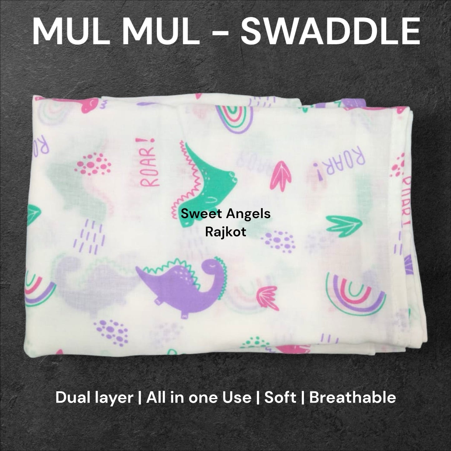 Mul Mul Swaddle Dual Layer – Soft, Breathable & Multi-Purpose Baby Wrapper image 2