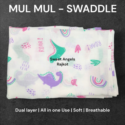 Mul Mul Swaddle Dual Layer – Soft, Breathable & Multi-Purpose Baby Wrapper image 2