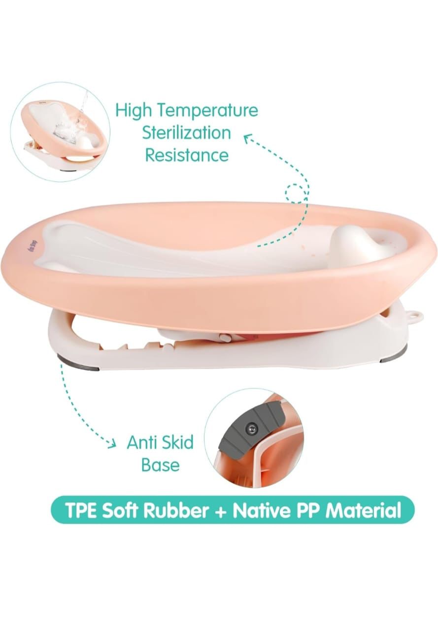 Baby Bath Tub Seat Adjustable | Soft Silicon Padding Base for Newborns to 12 Months image 4