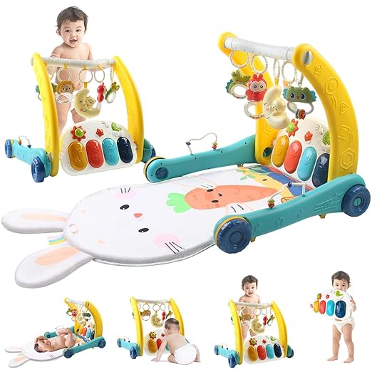2-in-1 Baby Walker &amp; Play Gym Mat – Multi-Functional Baby Activity Center image 0
