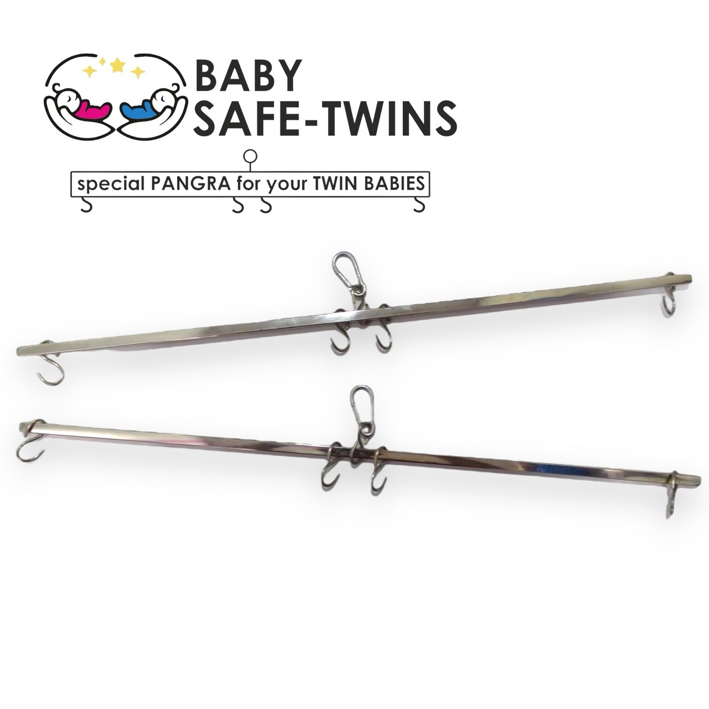 Baby Safe Twins Cradle Full Set – Foldable Stainless Steel Ghodiya with Separate KhoyaBaby Safe Twins Cradle Full Set – Foldable Stainless Steel Ghodiya with Separate Khoya image 3