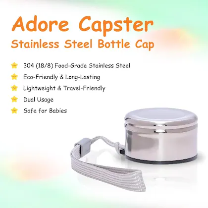 Capster- The Regular Neck Steel Baby Feeding Bottle Cap image 3