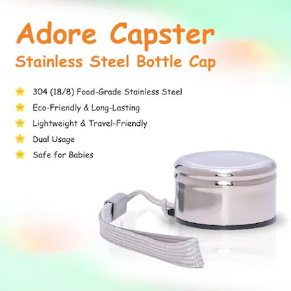 Capster- The Regular Neck Steel Baby Feeding Bottle Cap image 3