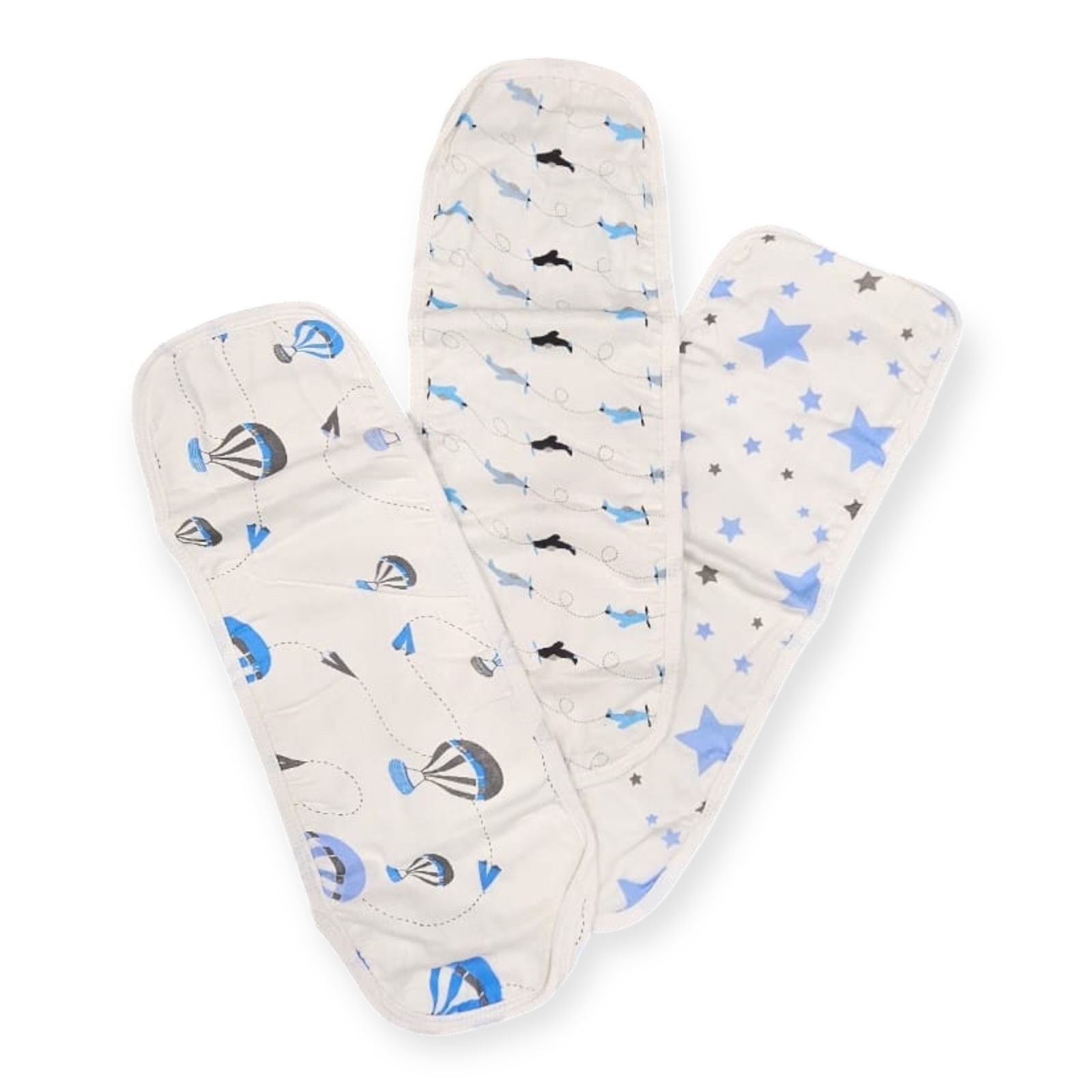 Muslin Cotton Baby Burp Cloth napkins 3pc set - 3 image