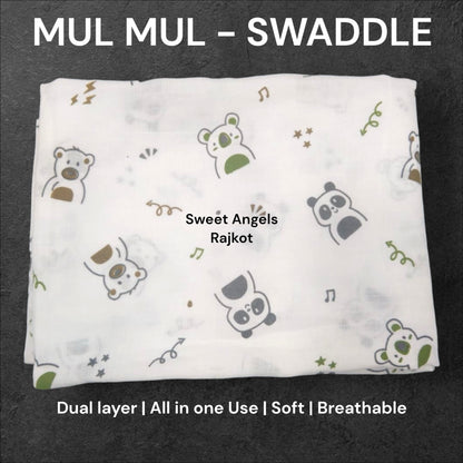 Mul Mul Swaddle Dual Layer – Soft, Breathable & Multi-Purpose Baby Wrapper image 0
