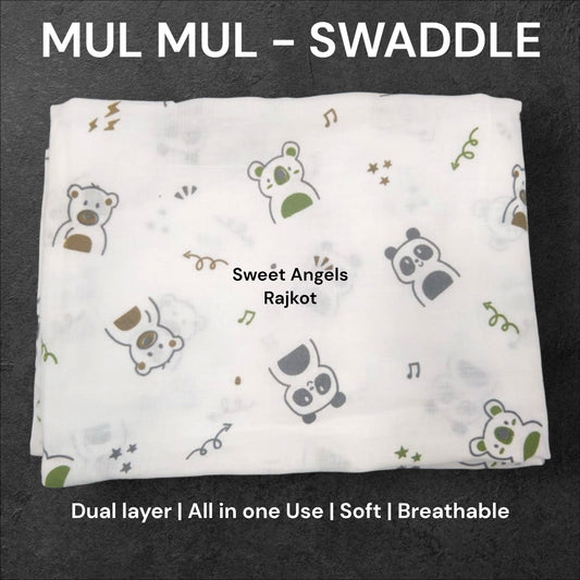 Mul Mul Swaddle Dual Layer – Soft, Breathable & Multi-Purpose Baby Wrapper image 0