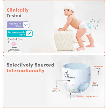 Rabbit Feather Diaper S 48 Pc (4-8 kg)– Ultra-Soft & Leak-Proof Pant Style for Babies image 1