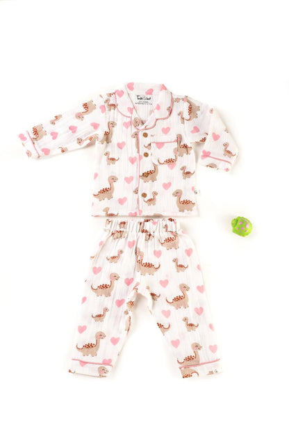 Muslin Colar Baby Dino Night Suits image 0