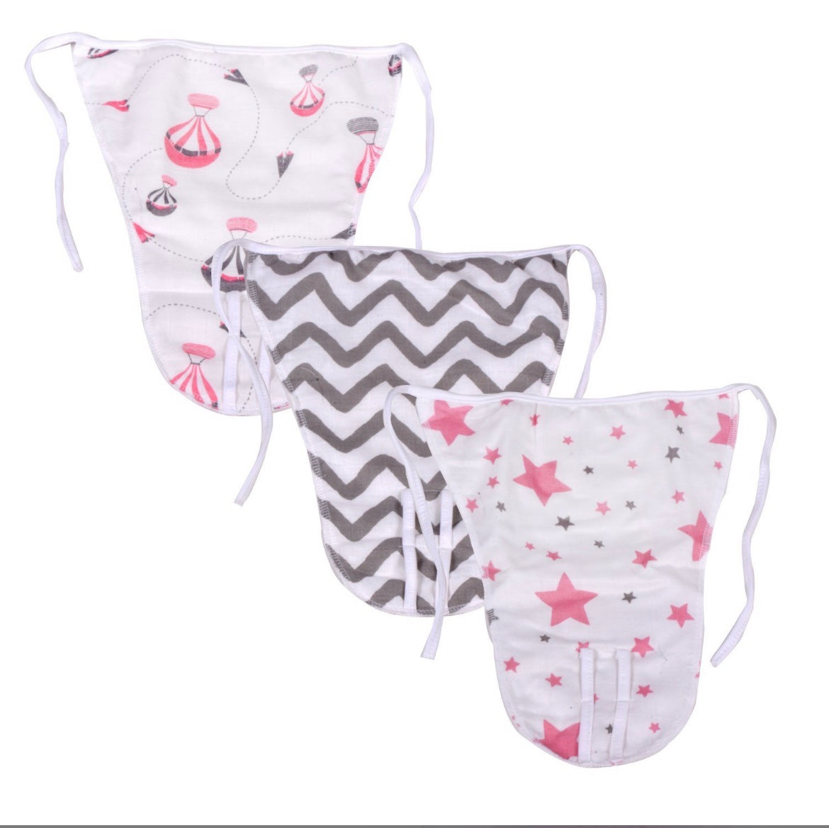 Baby 100% Organic Muslin Nappy padded assorted prints image 1