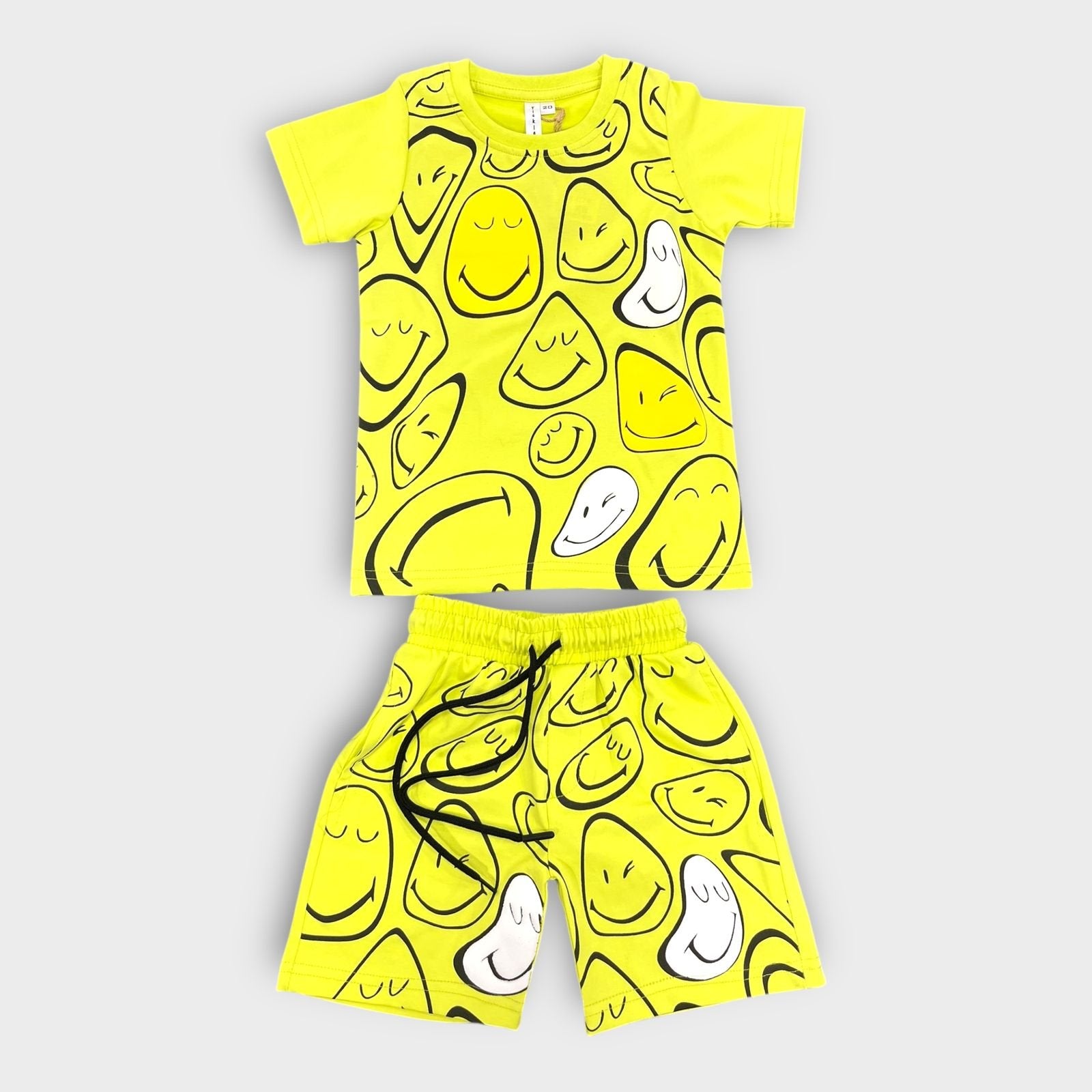 Hip Hop Kids Unisex Co Ord Set 3 to 10 years Smiley Yellow image 1