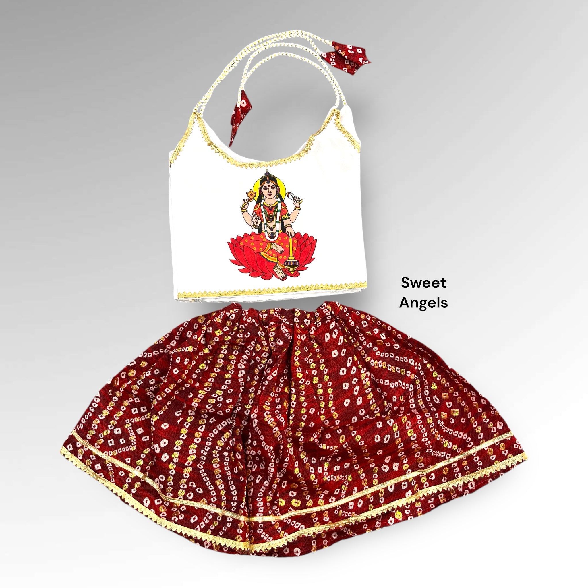 Girl Chatthi Clothing | Soft Cotton with Goddess & Ganesh Prints image 2