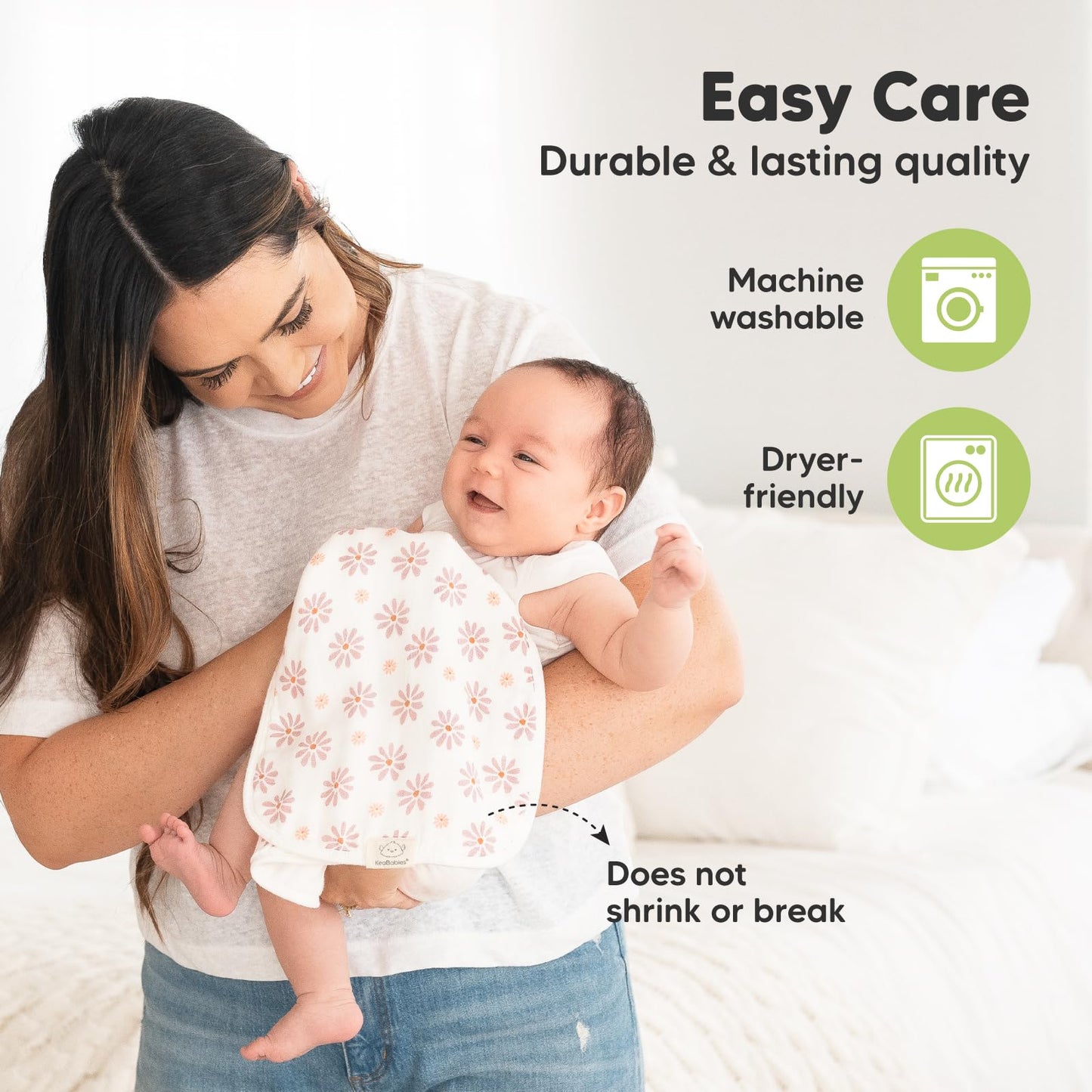 Muslin Cotton Baby Burp Cloth napkins 3pc set image 6