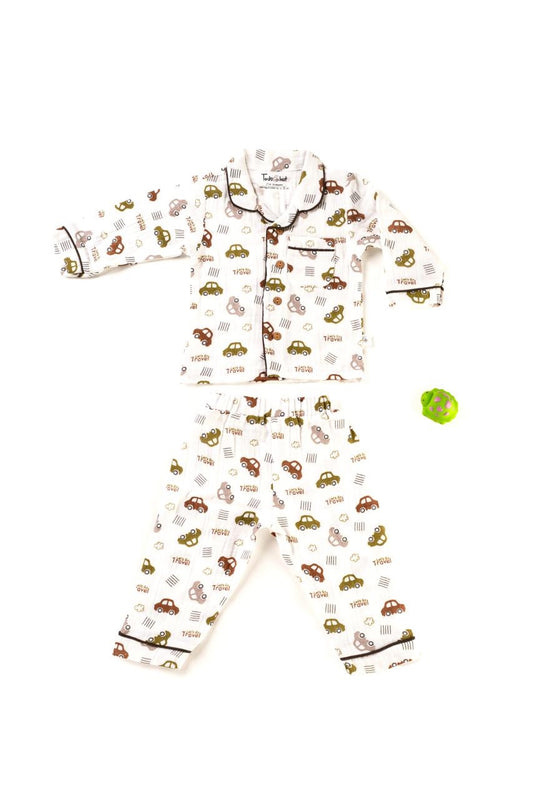 Muslin Colar Baby Cars Night Suits image 0