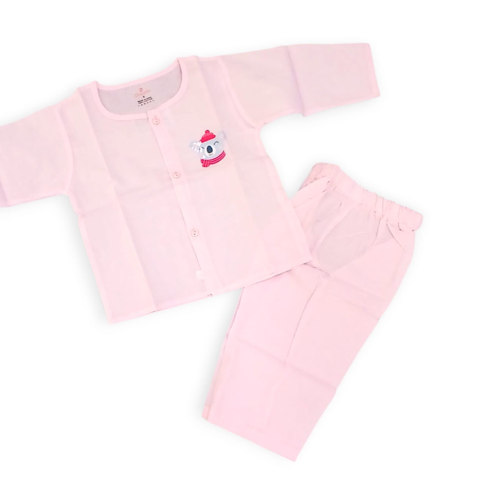 Plain Organic Cotton Night suits 0 to 2 years - pink, 0 to 6 m image
