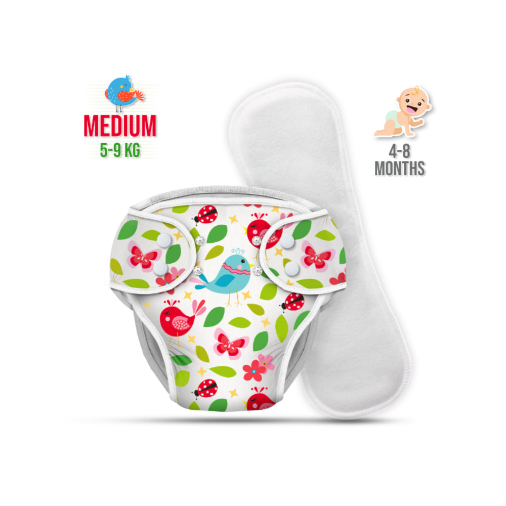 Organic Cotton Reusable Washable Baby Diaper Eco Friendly Sustainable and Gentle on Skin - 5-9kg image