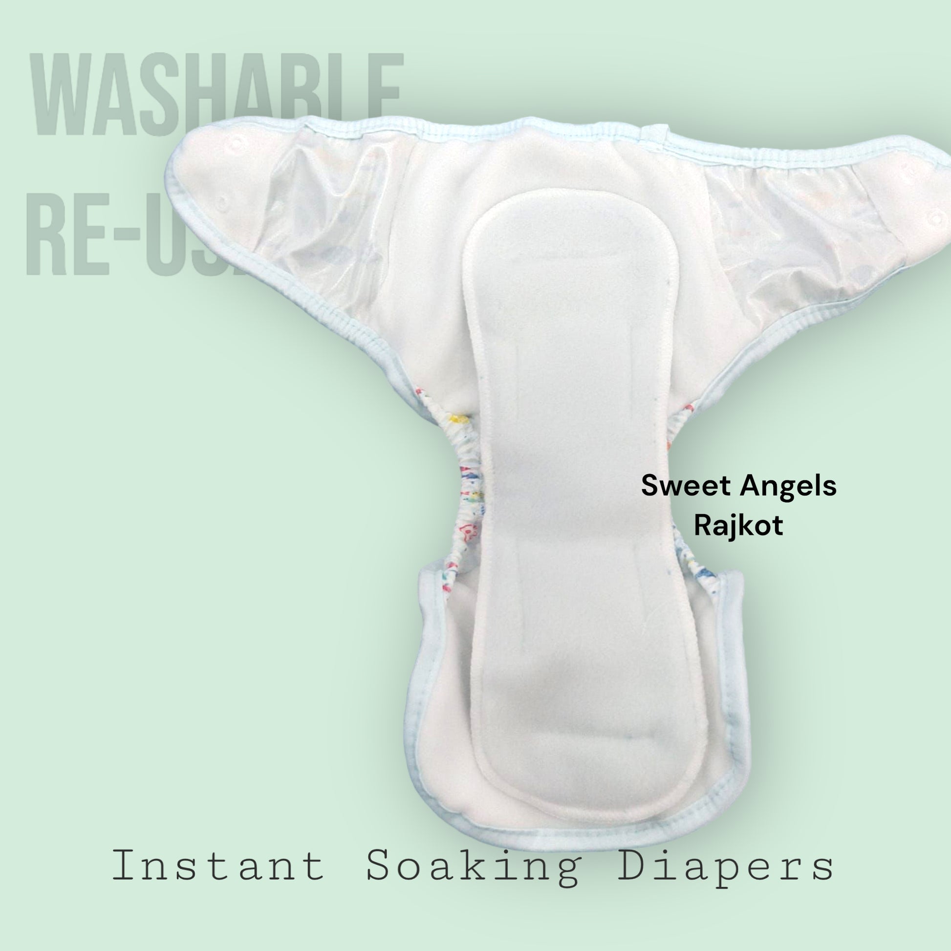 Organic Cotton Reusable Washable Baby Diaper image 4