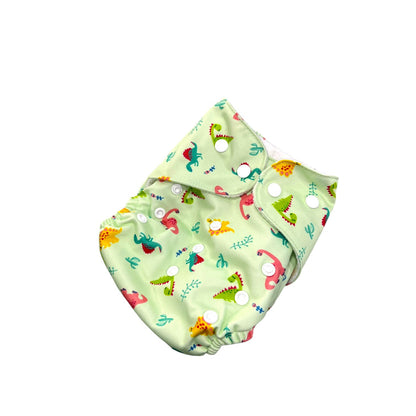 Reusable Baby Cloth Diaper Double Leak Guard High Absorption Quick Dry - dino small image