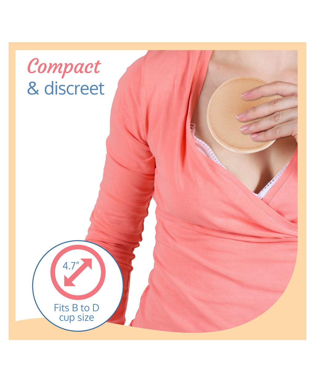 Washable Breast Pads Beige - Pack of 6 image 3