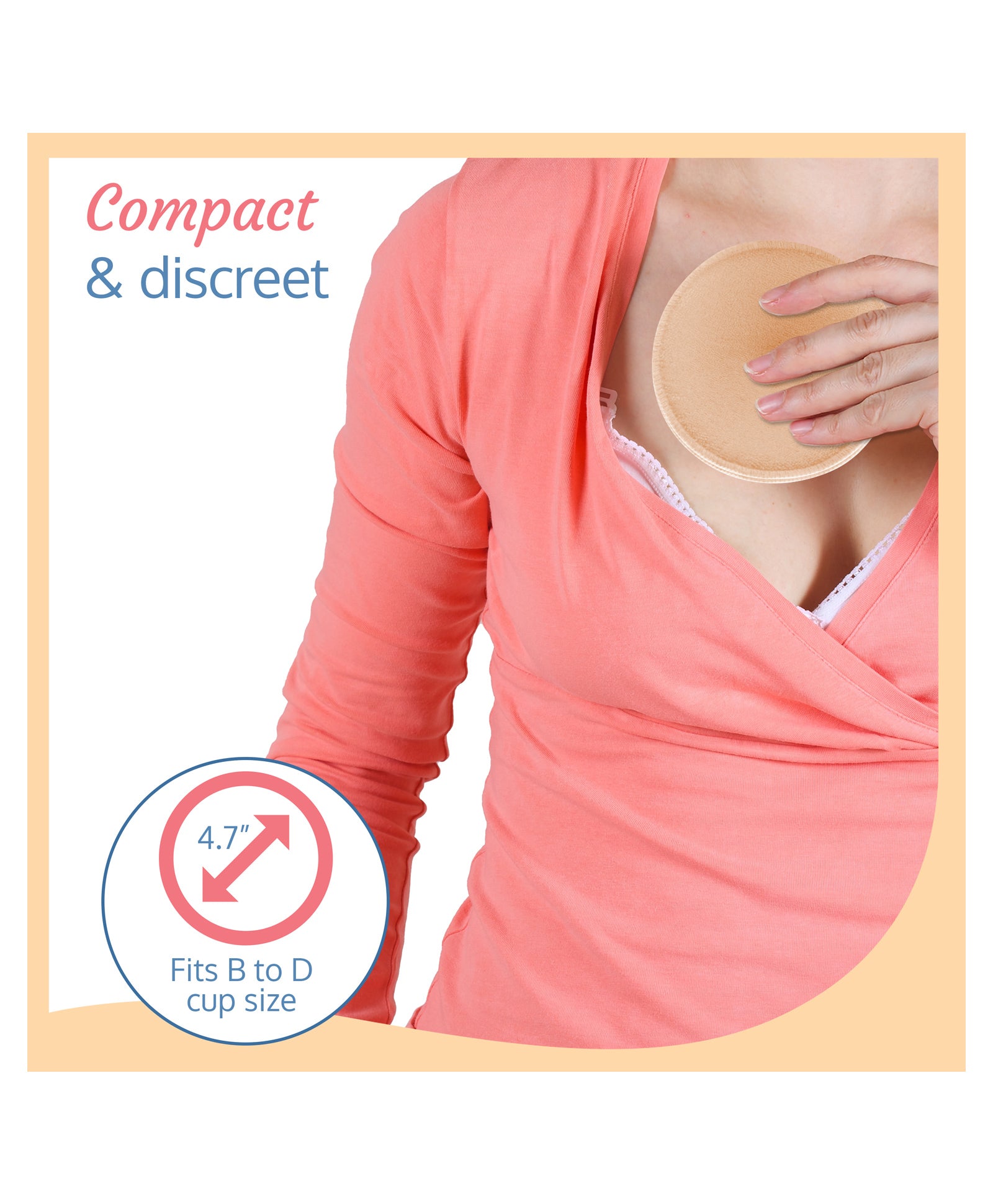 Washable Breast Pads Beige - Pack of 6 image 3