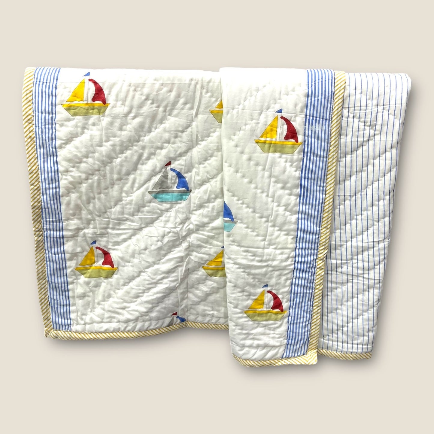 Kids organic Comforter Dohar 40x60 inch Boat image 0