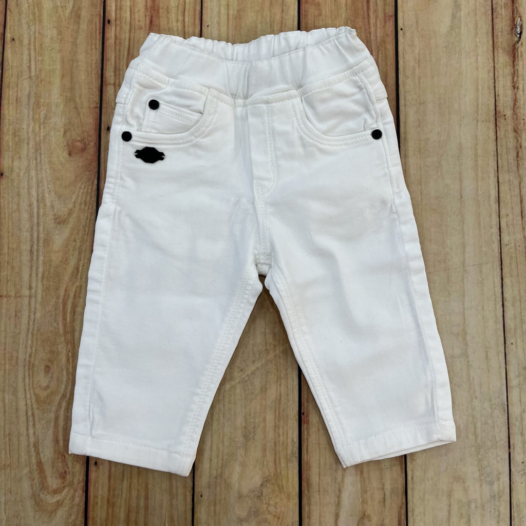 Buy Baby Denim Jeans (White) – Soft, Stretchable & Diaper-Friendly - 3yr image