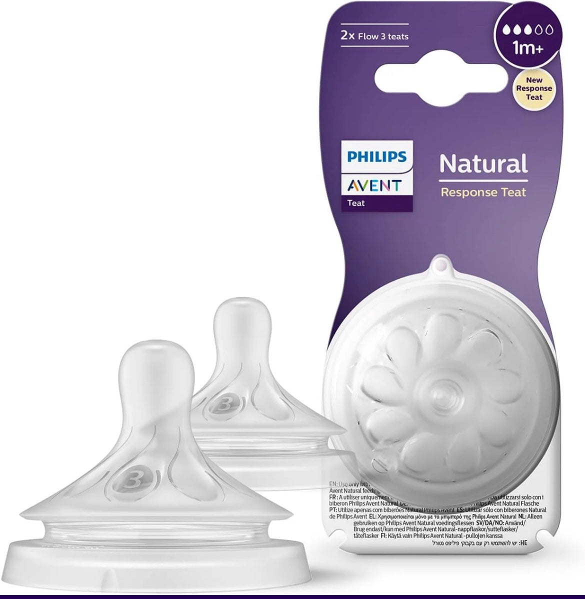 Philips Avent Bottle Teat Nipple – Natural Response, BPA-Free, Anti-Colic - 1+ image