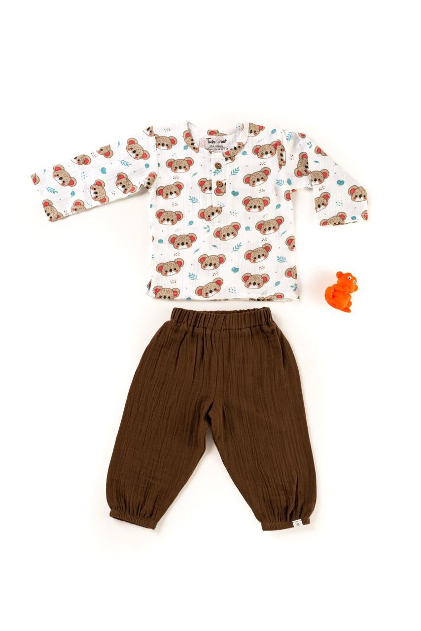 Muslin Baby 0 3 6 9 months Koala Jogger Set organic - 9 to 12 m image