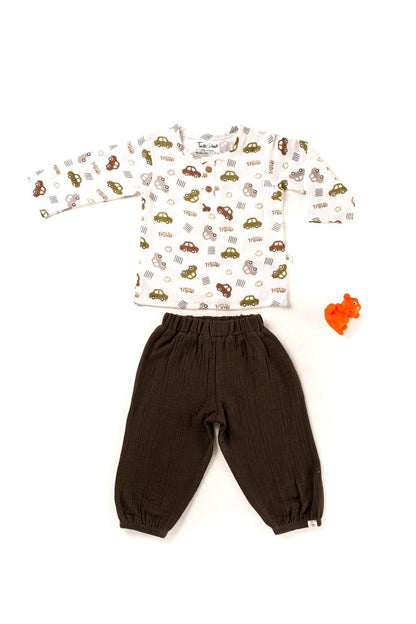 Muslin Baby 1 to 3 years Cars Jogger Set organic - 18 to 24 m image