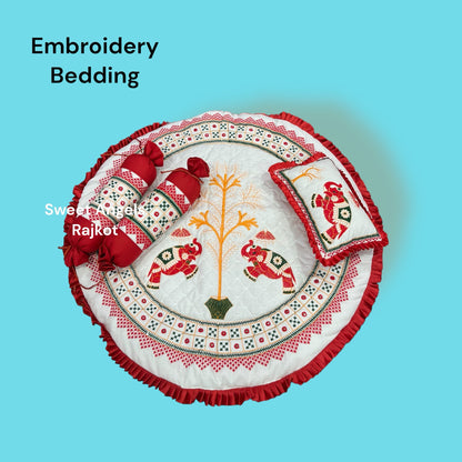 Kaanch mirror Embroidery Godadi Bedding Set for Baby Chatthi image 1