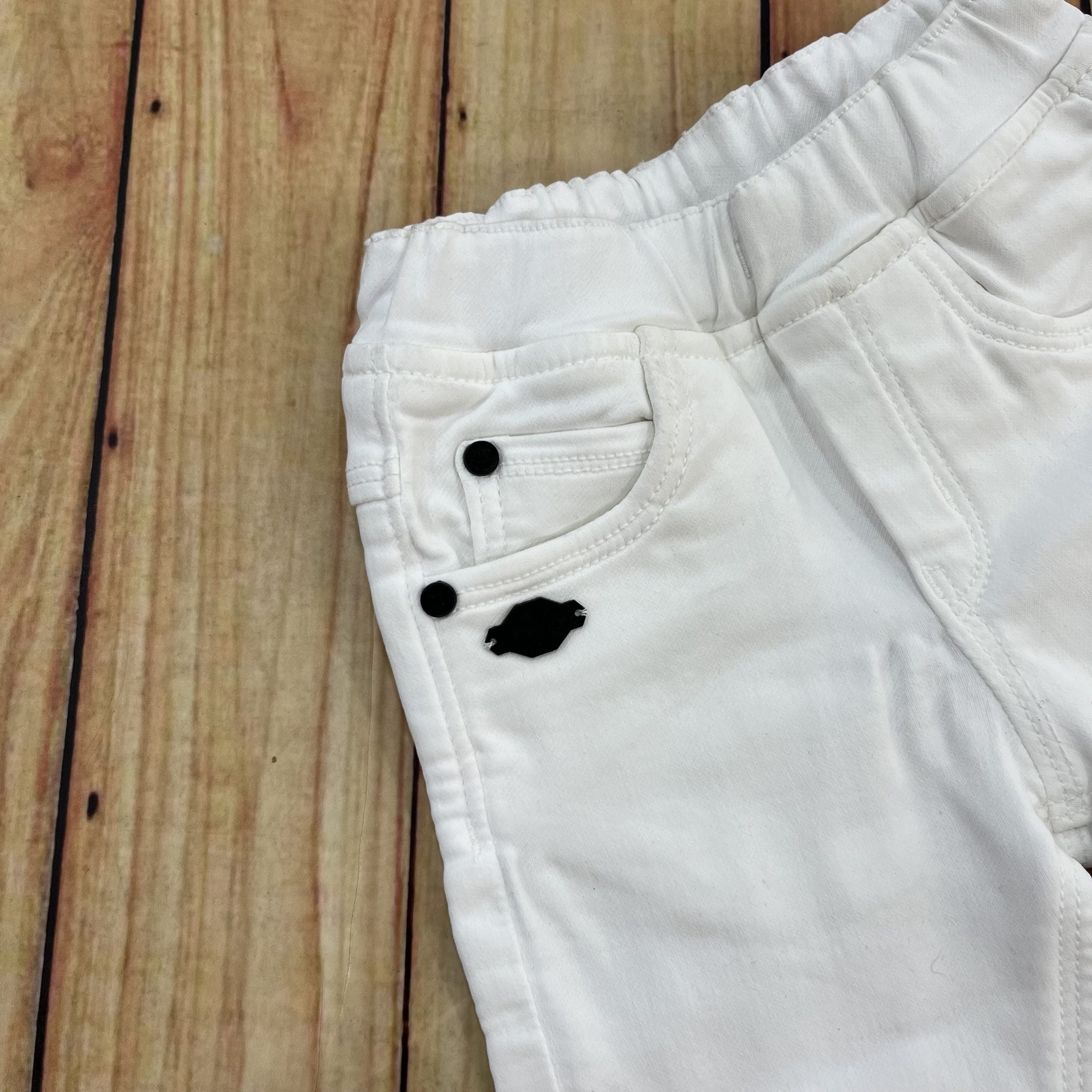 Buy Baby Denim Jeans (White) – Soft, Stretchable & Diaper-Friendly image 1
