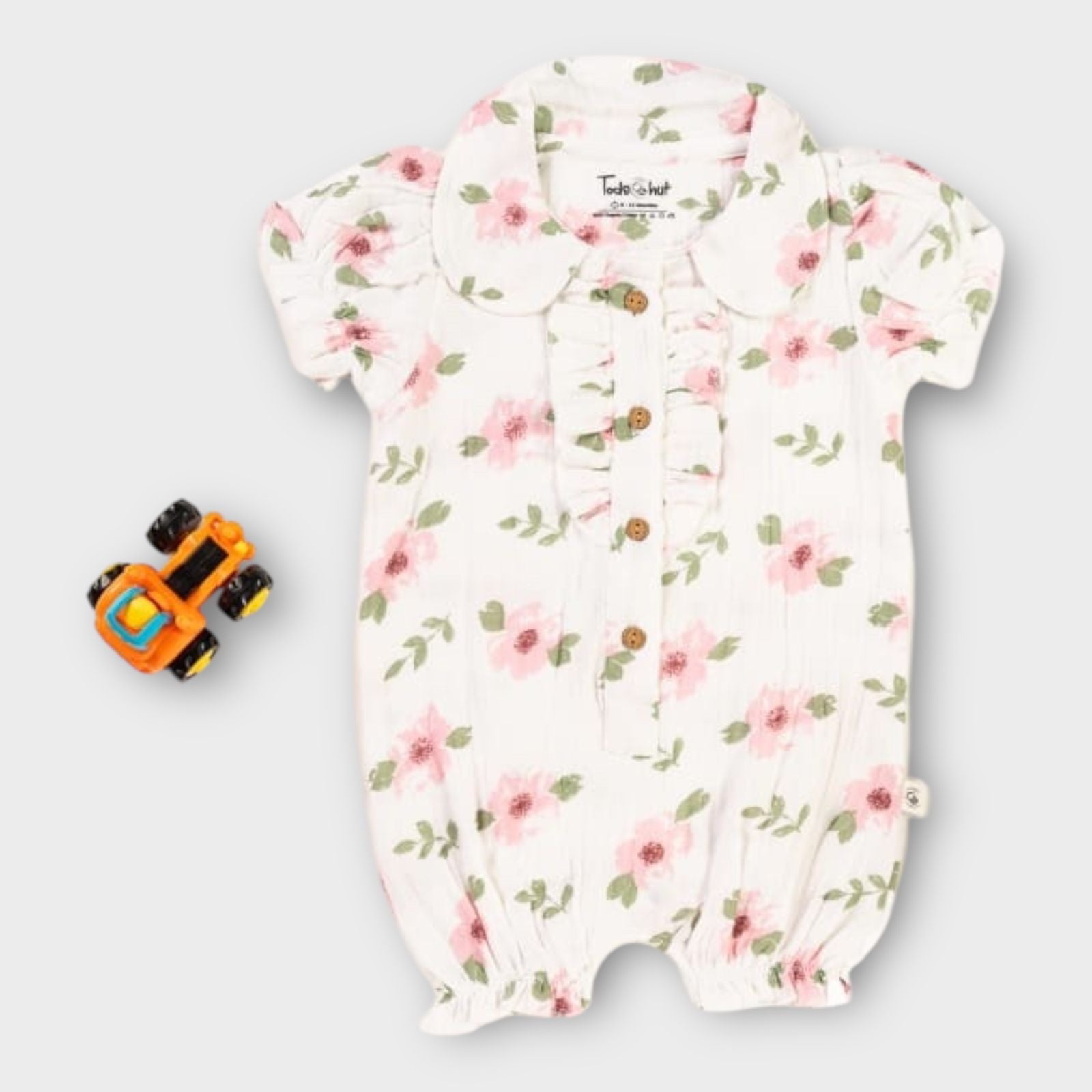 Muslin Romper for Baby Girls – Soft, Organic & Comfortable - 12 to 18 m image