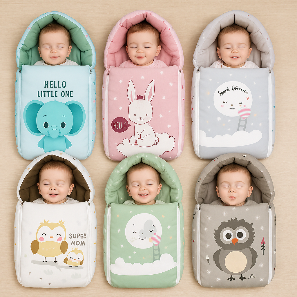Baby Sleeping bag Carry nest soft cute big prints