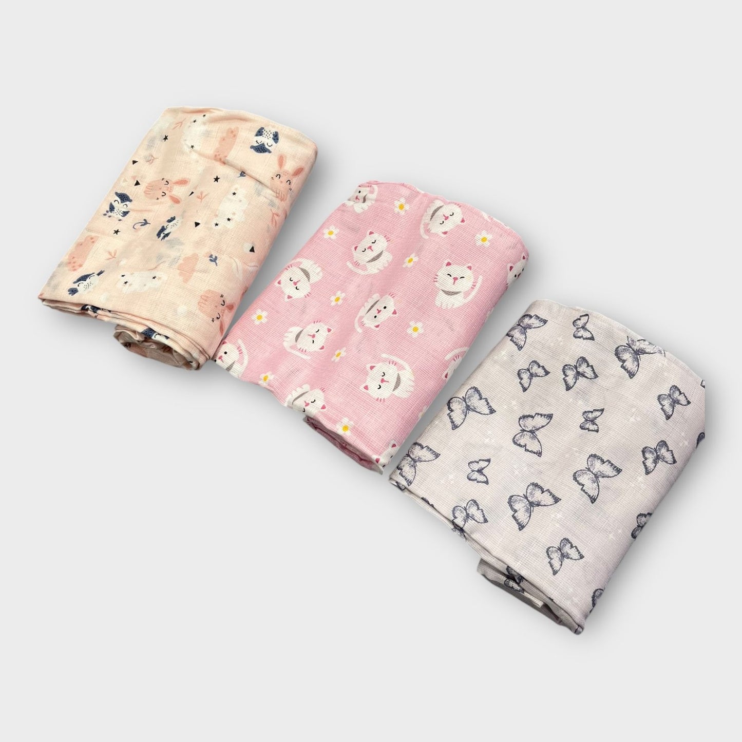 Luxury Organic Cotton Baby Throws - Pack of 3 | Soft & Breathable Muslin Swaddle Blankets image 1
