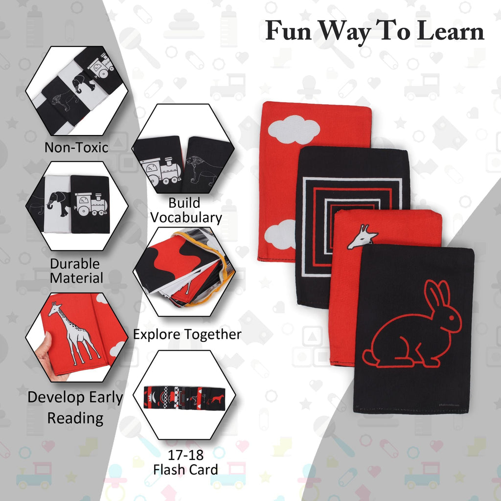 Black & White Cloth Flash Cards | Early Learning & Brain Fun (Set of 18)
