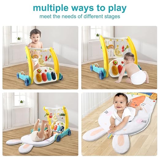 2-in-1 Baby Walker &amp; Play Gym Mat – Multi-Functional Baby Activity Center image 3