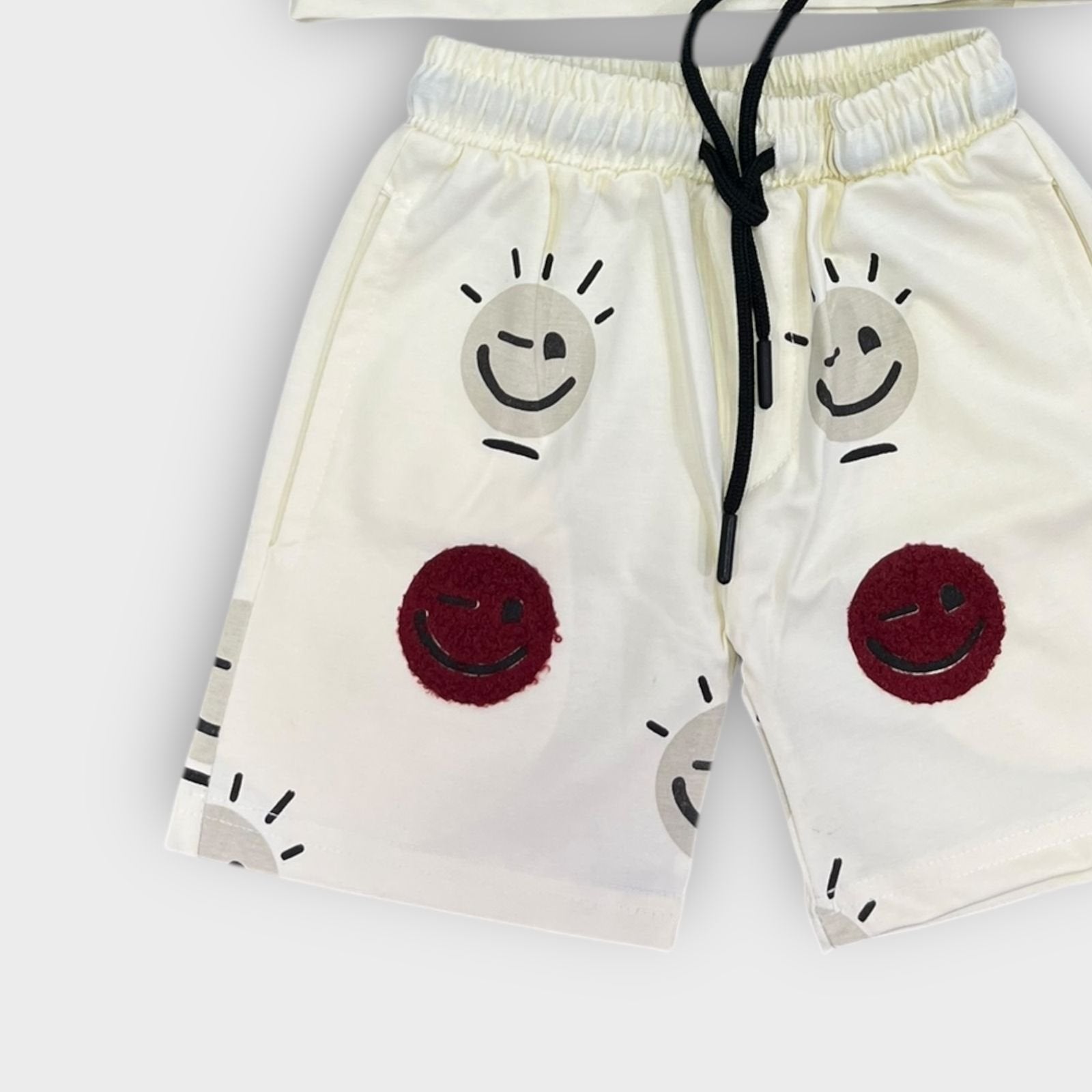Hip Hop Kids Unisex Co Ord Set 3 to 10 years Smiley beige image 1