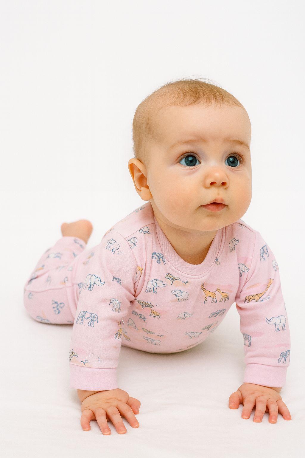 Baby Jogger Legging Suits – Soft Cotton 2-Piece Set (3 to 18 Months) | 6 Pastel Animal Prints image 0