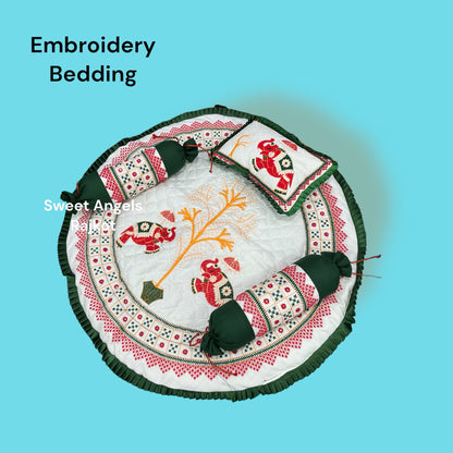 Kaanch mirror Embroidery Godadi Bedding Set for Baby Chatthi image 0