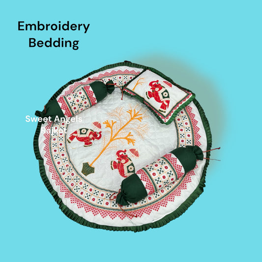 Kaanch mirror Embroidery Godadi Bedding Set for Baby Chatthi image 0