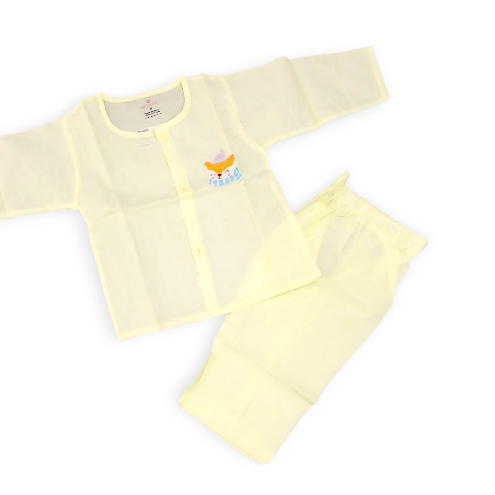 Plain Organic Cotton Night suits 0 to 2 years - Lemon, 6 to 12 m image