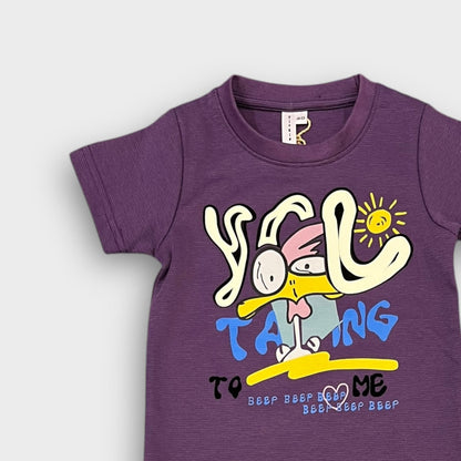 Hip Hop Kids Unisex Co Ord Set 3 to 10 years Beep Beep Purple image 2