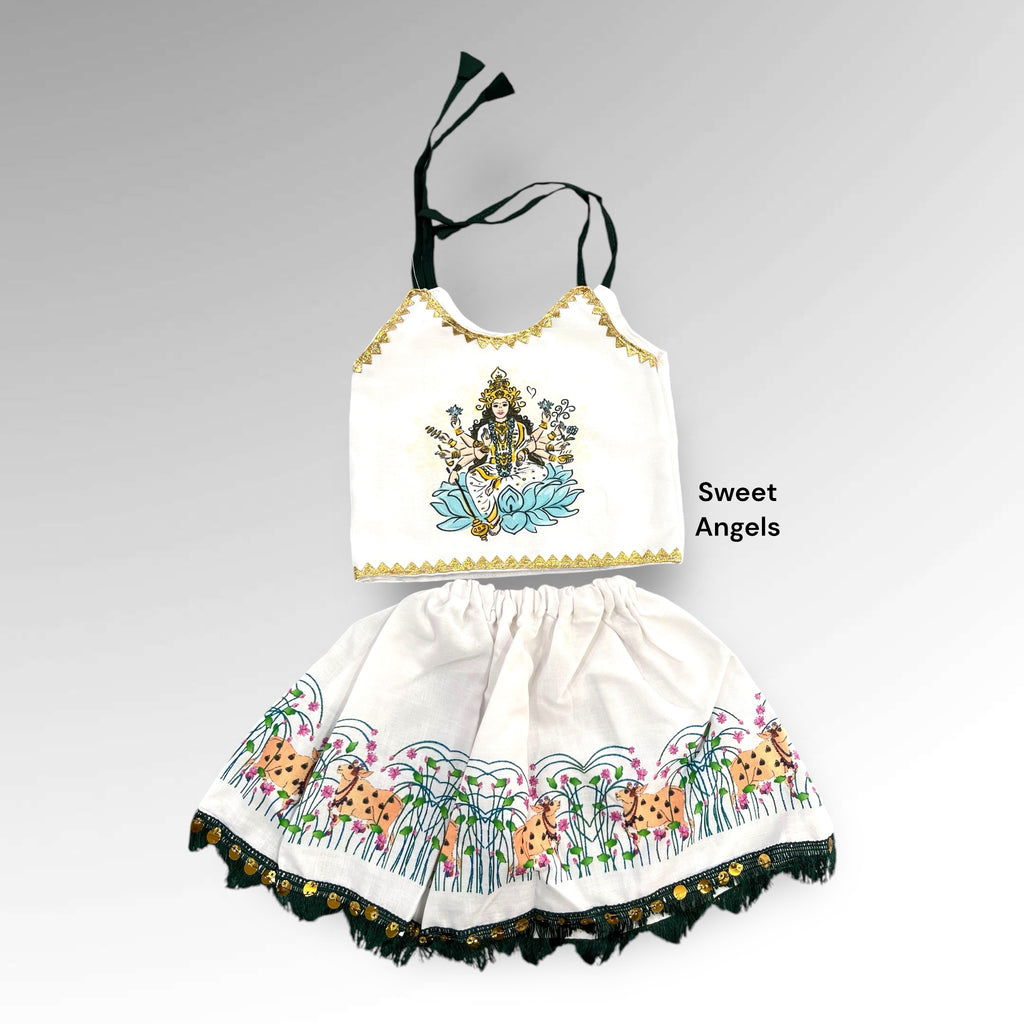 Girl Chatthi Clothing | Soft Cotton with Goddess & Ganesh Prints image 3
