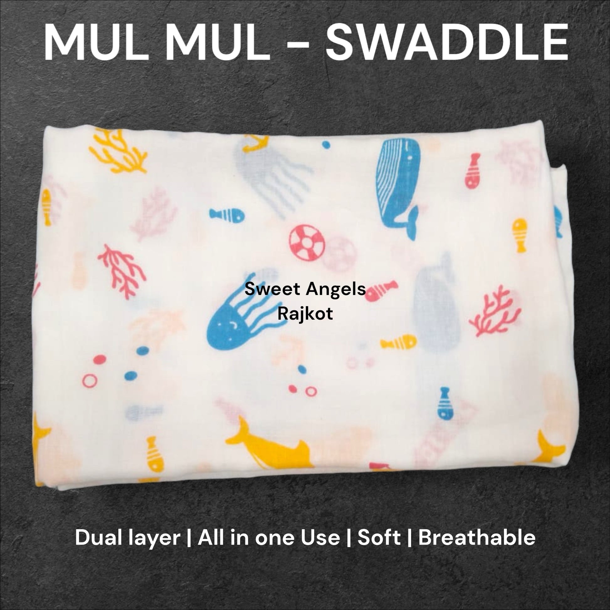 Mul Mul Swaddle Dual Layer – Soft, Breathable & Multi-Purpose Baby Wrapper image 4