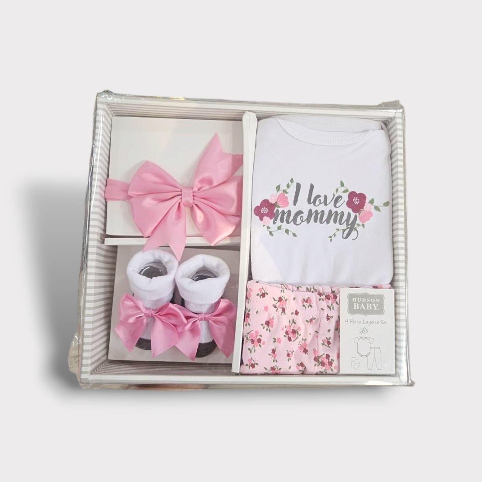 Newborn Baby Girl Birth Gift Set - white pink image