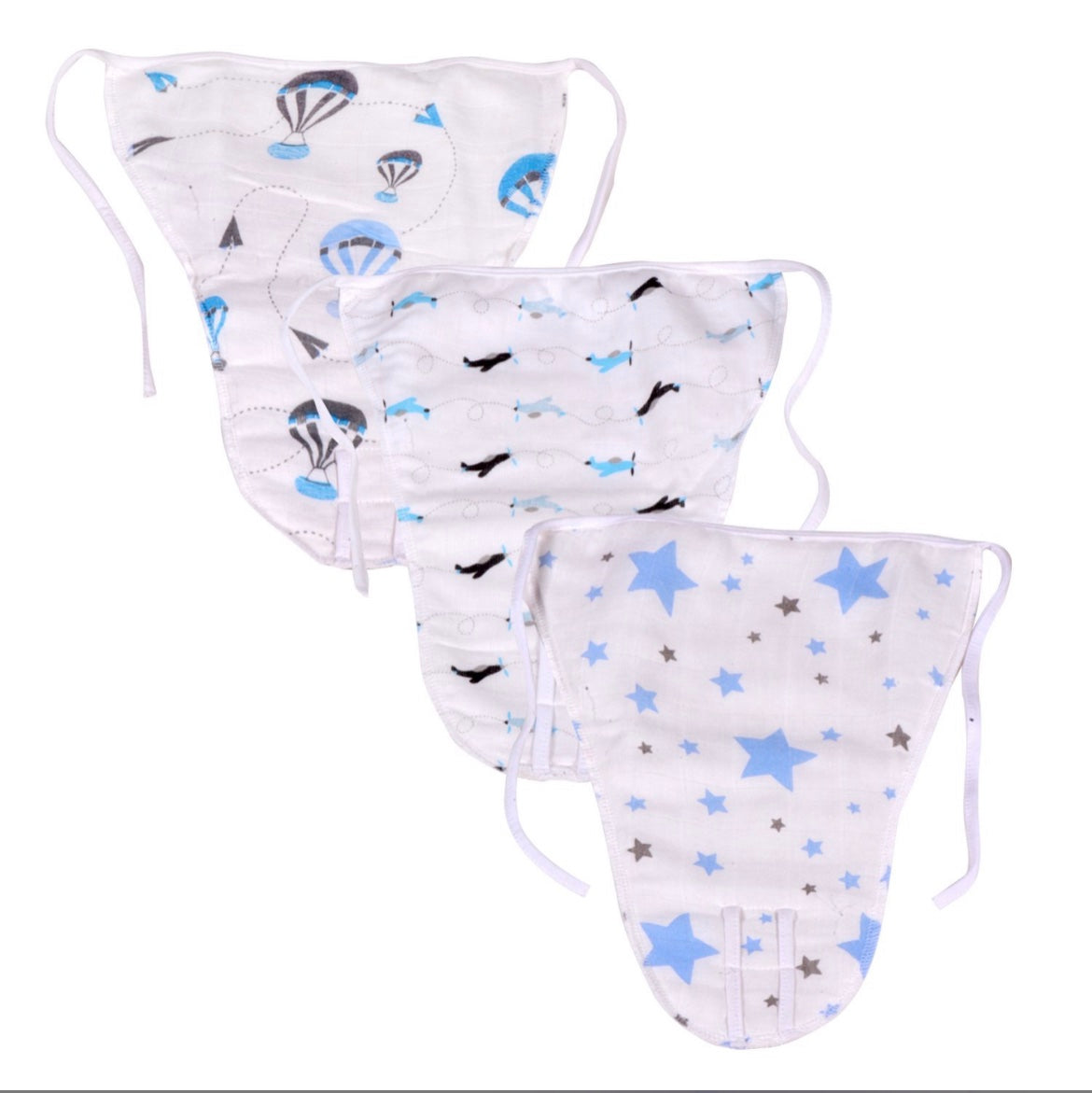 Baby 100% Organic Muslin Nappy padded assorted prints image 0