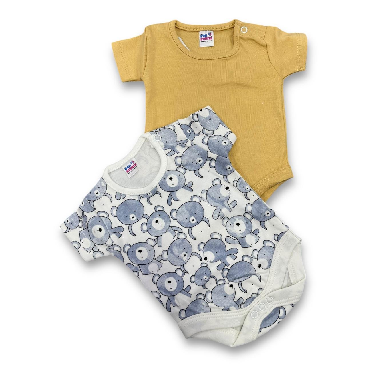 Bodysuit organic Preemie baby 2pc pack assorted image 4