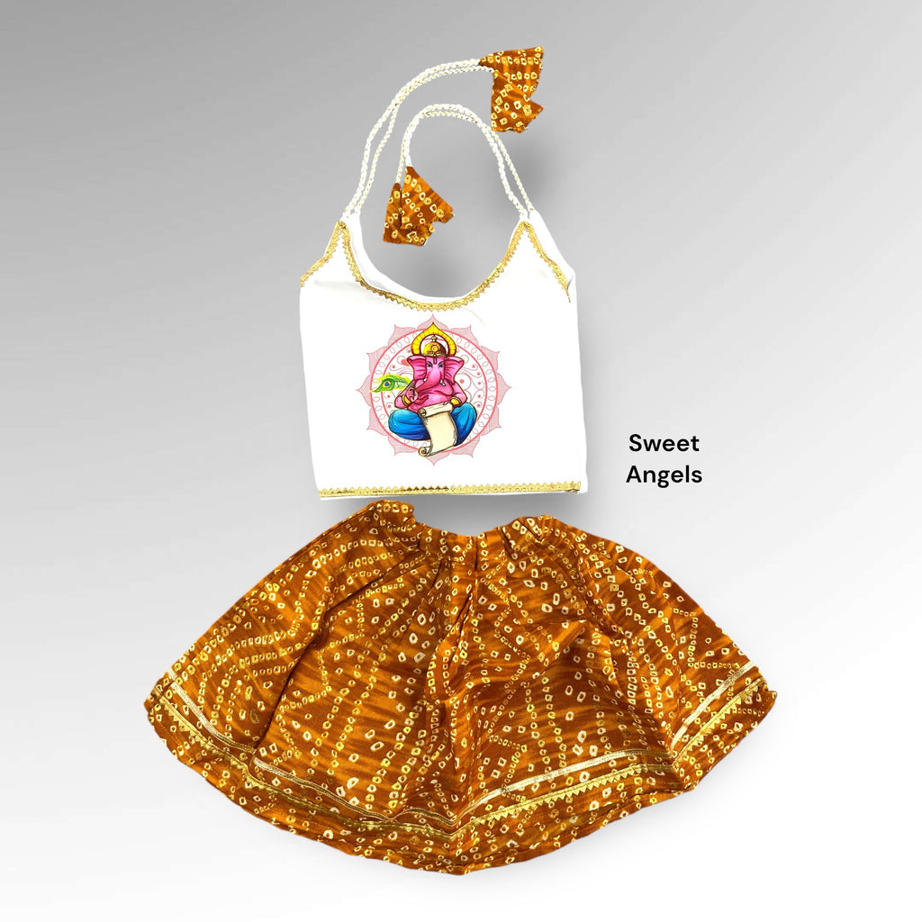 Girl Chatthi Clothing | Soft Cotton with Goddess & Ganesh Prints image 5