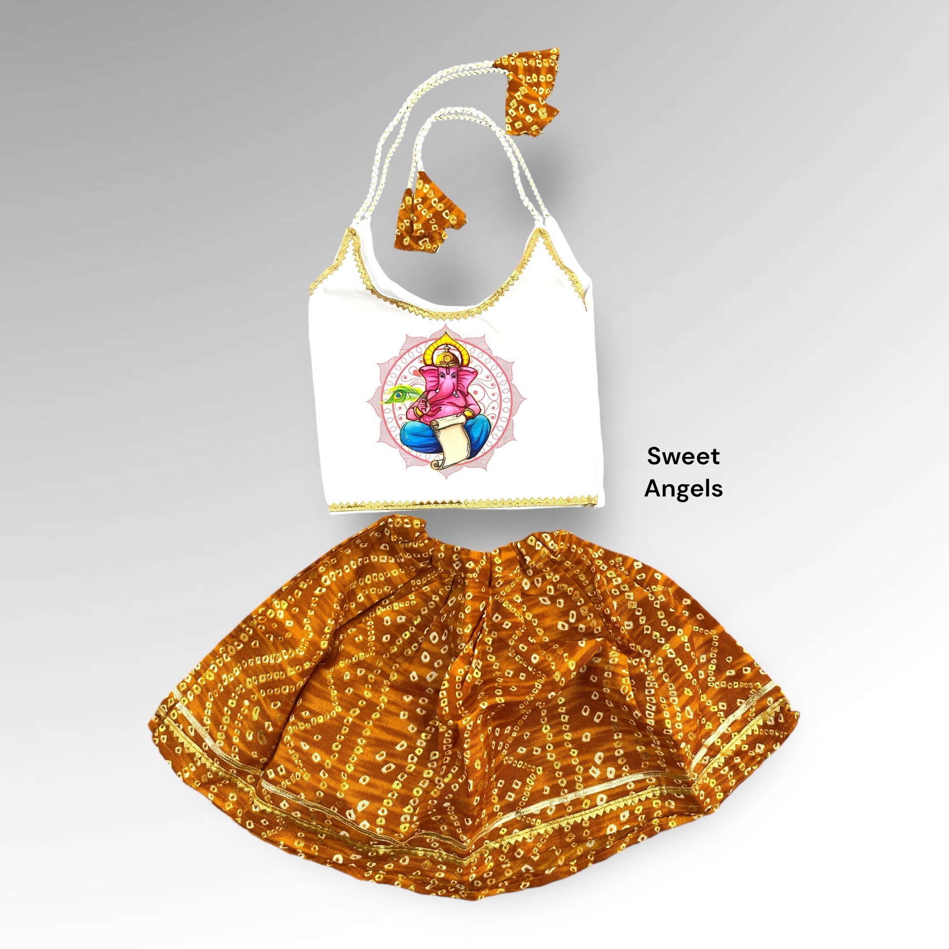 Girl Chatthi Clothing | Soft Cotton with Goddess & Ganesh Prints image 5